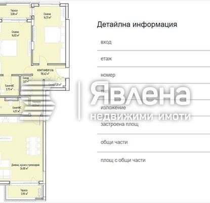Снимка 2 — Просторен 3-стаен апартамент в Младост 4 с две тераси