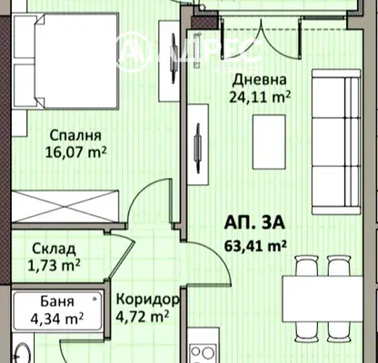 Снимка 4 — Двустаен апартамент с лоджия в Надежда 2, София