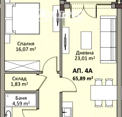Снимка 4 — Двустаен апартамент в Надежда 2 с лоджия и асансьор