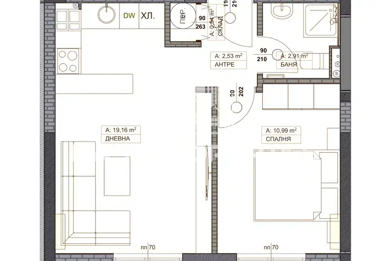 2-bedroom apartment in Sofiya, Nadejda 4