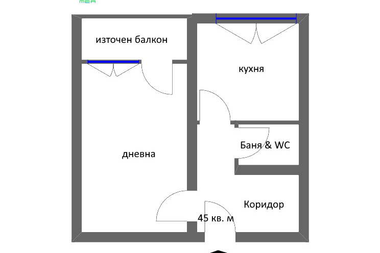 1-bedroom apartment in Sofiya, Obelya 2