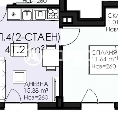 Снимка 4 — Двустаен апартамент с двор в Овча купел 1, София