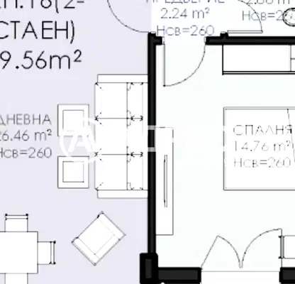 Снимка 4 — Двустаен апартамент с балкон в Овча купел 1, София
