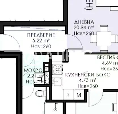 Снимка 4 — Двустаен апартамент в Овча купел 1 с балкон и асансьор