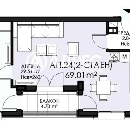 Снимка 4 — Двустаен апартамент с балкон в Овча купел 1, София