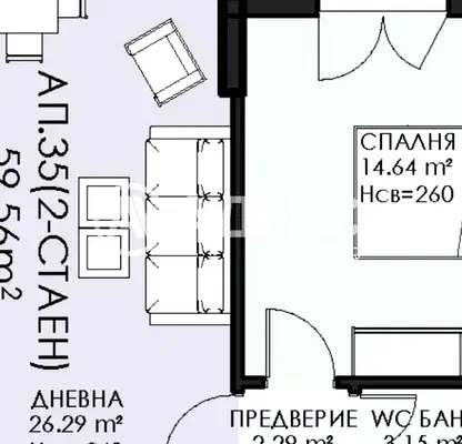 Снимка 4 — Двустаен апартамент с балкон в Овча купел 1, София