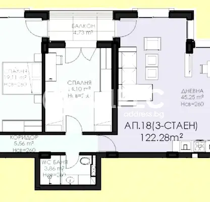 Снимка 4 — Тристаен апартамент в Овча купел 1 с балкон и склад