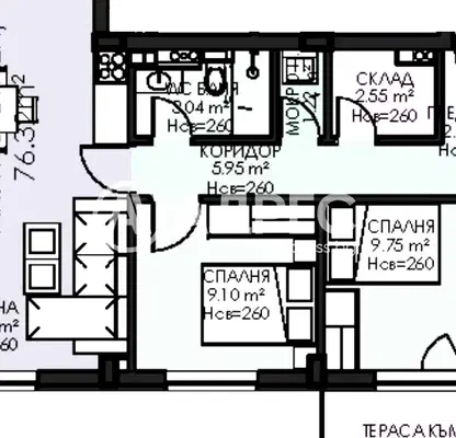 Снимка 4 — Тристаен апартамент с тераса в Овча купел 1, София