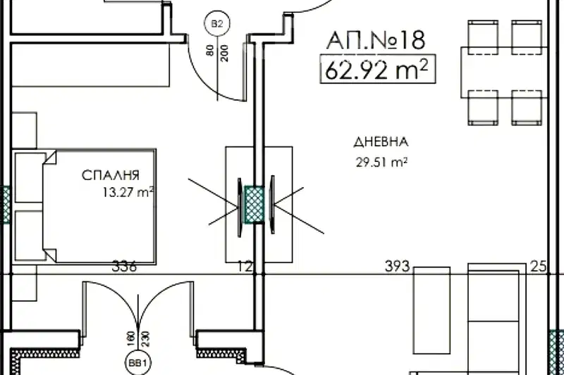Двустаен апартамент в кв. Витоша с източно изложение