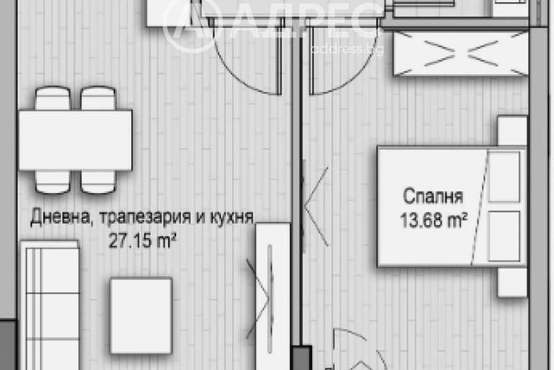 Двустаен апартамент с тераса в кв. Витоша, София