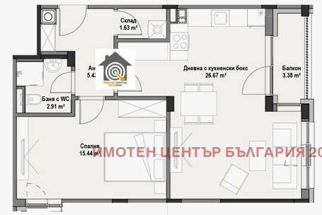 Two-room apartment with parking space in Vitosha district, Sofia