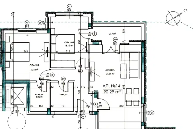 Three-room apartment with terrace in Vitosha district, Sofia