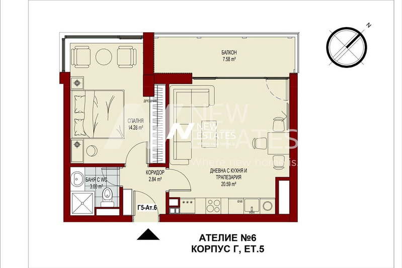 2-bedroom apartment in Sofiya, в.з.Черния кос