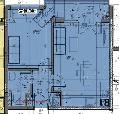 Снимка 3 — Двустаен апартамент в Зона Б-18 с тераса, София