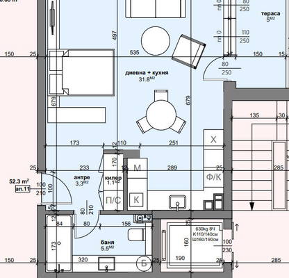 Снимка 5 — Двустаен апартамент в Стара Загора, Три чучура - център