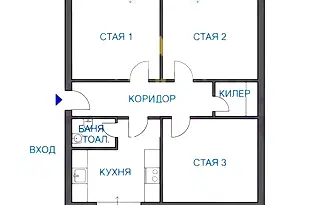 3-стаен апартамент в Чайка, Варна с две тераси