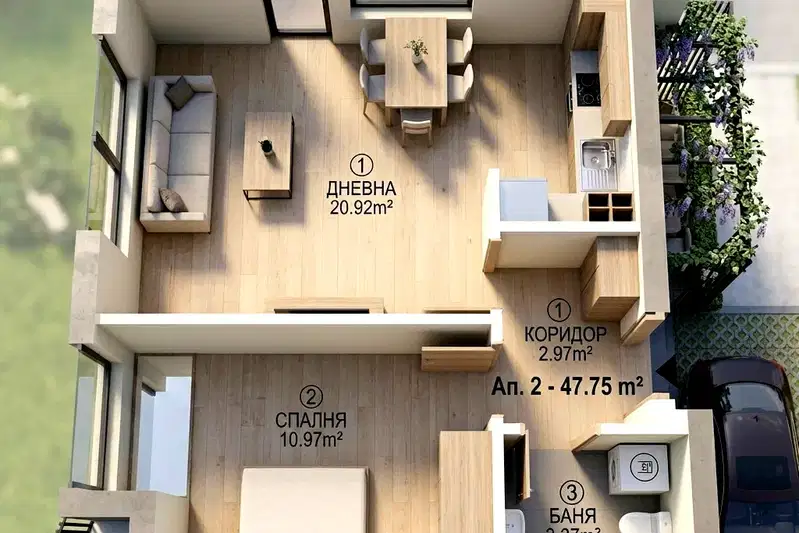2-bedroom apartment in Varna, Galata
