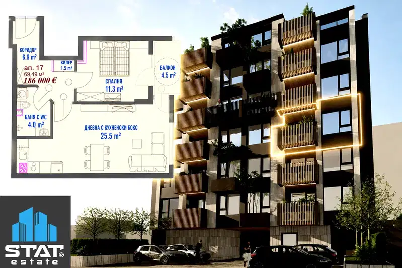 2-bedroom apartment in Varna, Hristo Botev