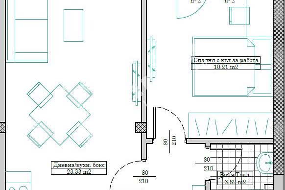 Two-room apartment in Kaisieva Gradina, Varna with elevator