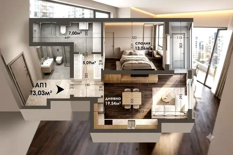 2-bedroom apartment in Varna, Levski 1