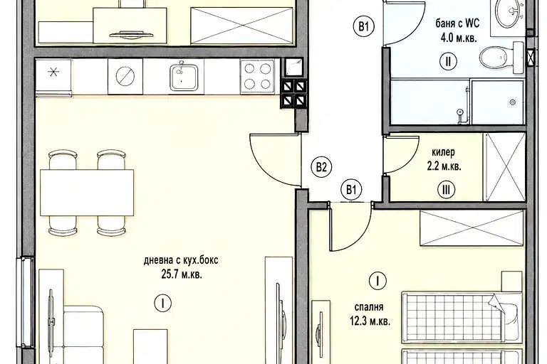 3-bedroom apartment in Varna, Levski 1