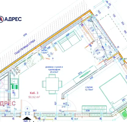 Снимка 4 — Двустаен апартамент в Лятно кино Тракия, Варна с тераса
