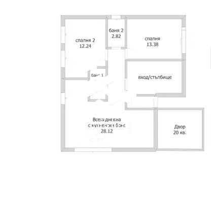 Снимка 3 — Тристаен апартамент с двор в м-т Долна Трака, Варна