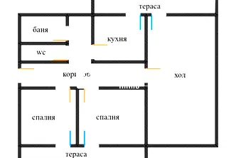 Тристаен апартамент с две тераси в Младост 1, Варна