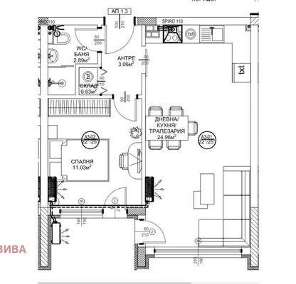 Снимка 5 — Двустаен апартамент с веранда в кв. Виница, Варна