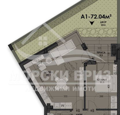 Снимка 3 — Двустаен апартамент с морска гледка във Виница, Варна