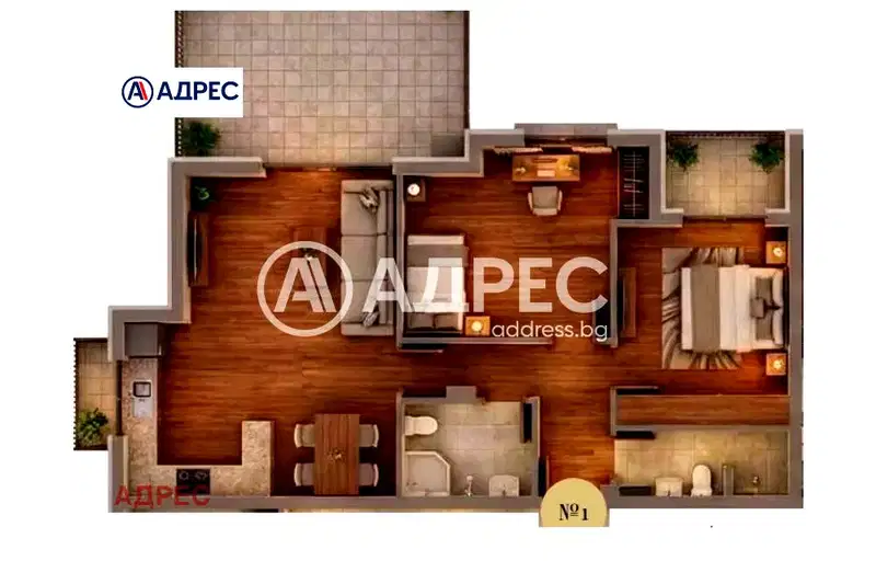 Тристаен апартамент с двор в Възраждане 3, Варна