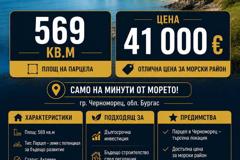 Plot in Oblast Burgas, Chernomorec