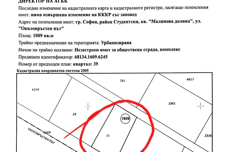 Plot in Sofiya, Malinova Dolina