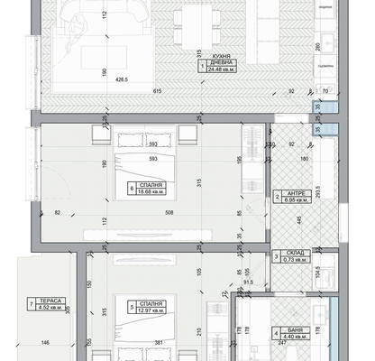 Снимка 2 — Просторен 3-стаен апартамент в Хоризонт с панорамна тераса