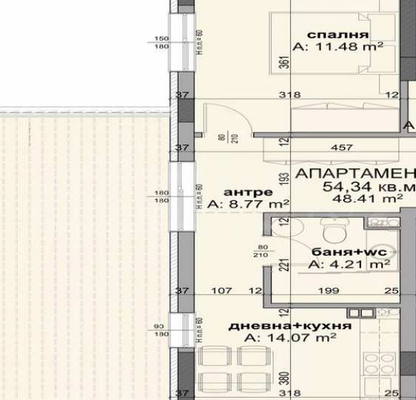 Снимка 2 — Двустаен апартамент с голяма тераса в Меден рудник, Бургас