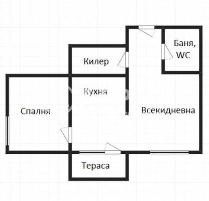 Снимка 4 — Двустаен апартамент в Меден рудник - зона Д с тераса