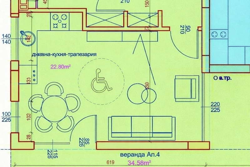 Двустаен апартамент с двор в Славейков, Бургас
