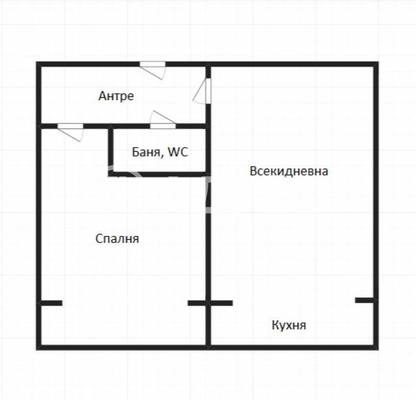 Снимка 4 — Двустаен апартамент в Зорница, Бургас с южно изложение