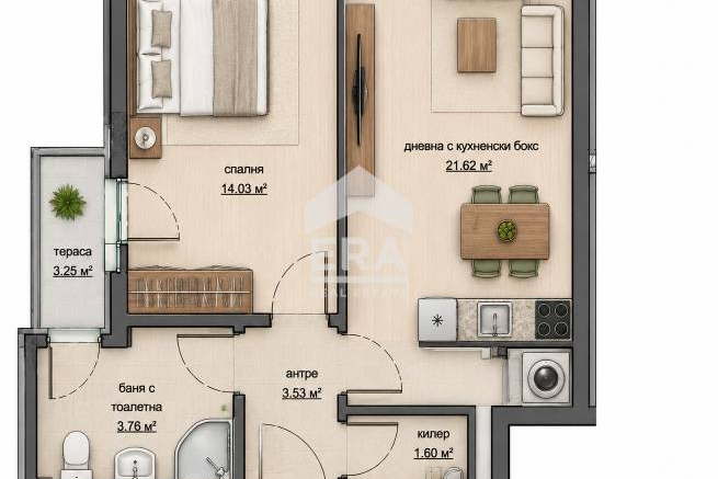 2-bedroom apartment in Haskovo, Kuba