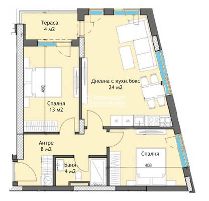 Снимка 3 — Тристаен апартамент с тераса в Център, Пловдив