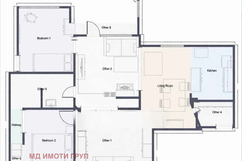 Three-room apartment with terrace in Center, Trimoncium, Plovdiv