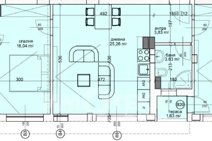 Three-room apartment with terrace in Center, Plovdiv
