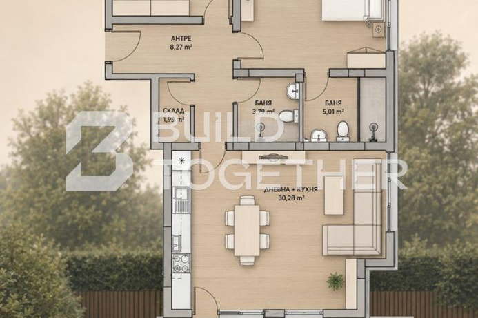 3-bedroom apartment in Plovdiv, Komatevo