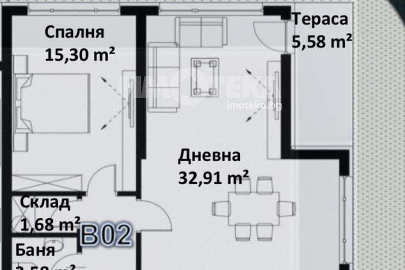 2-стаен апартамент в Кършияка с паркова среда