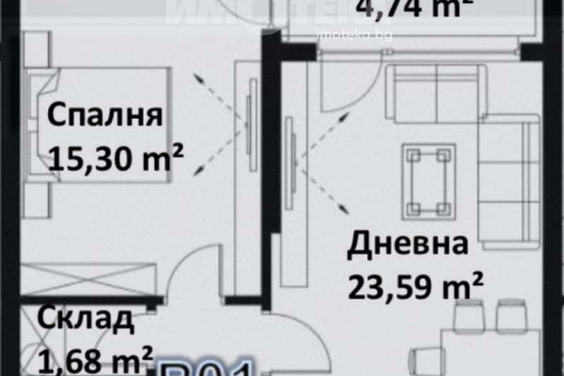 2-стаен апартамент в Кършияка с паркова среда