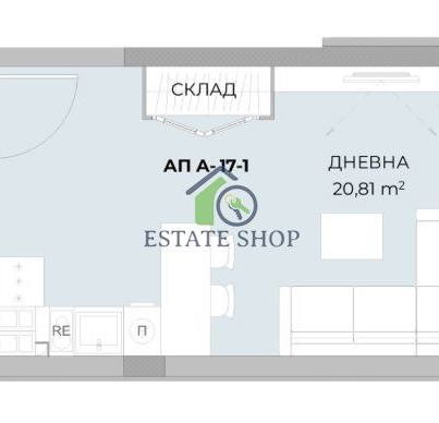 Снимка 2 — Едностаен апартамент в Остромила, Пловдив с паркомясто