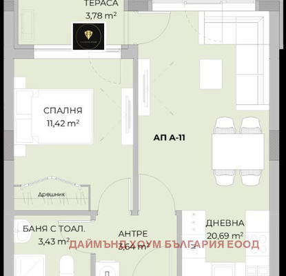 Снимка 2 — Двустаен апартамент в Остромила с тераса, Пловдив
