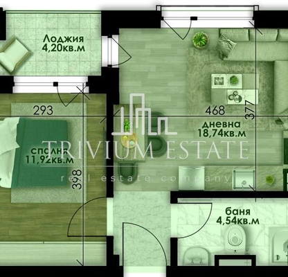 Снимка 3 — Двустаен апартамент 55 кв.м в Остромила с източно изложение