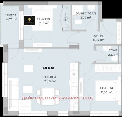 Снимка 2 — Тристаен апартамент в Остромила с тераса и асансьор
