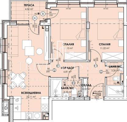Снимка 2 — Тристаен апартамент с две бани в Остромила, Пловдив